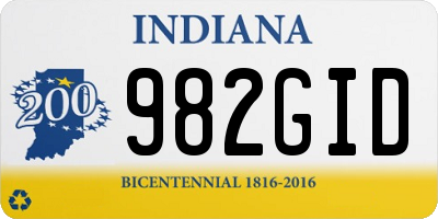 IN license plate 982GID