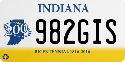 IN license plate 982GIS