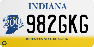 IN license plate 982GKG