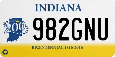 IN license plate 982GNU