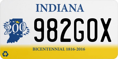 IN license plate 982GOX