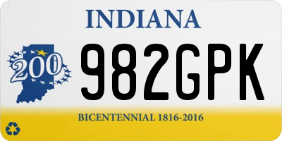 IN license plate 982GPK