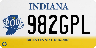 IN license plate 982GPL