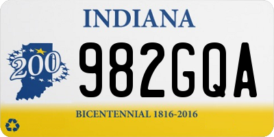 IN license plate 982GQA