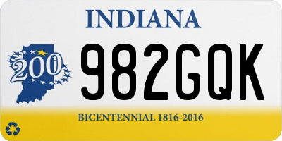 IN license plate 982GQK