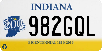 IN license plate 982GQL