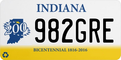 IN license plate 982GRE