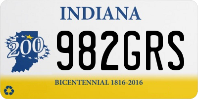 IN license plate 982GRS