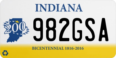 IN license plate 982GSA