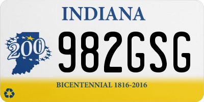 IN license plate 982GSG