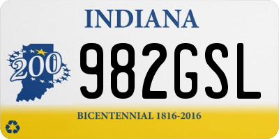 IN license plate 982GSL