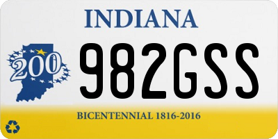 IN license plate 982GSS