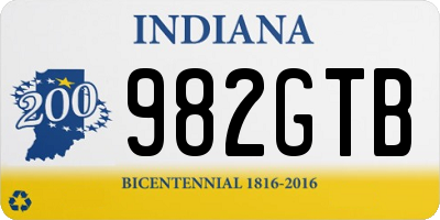 IN license plate 982GTB