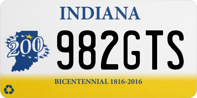 IN license plate 982GTS