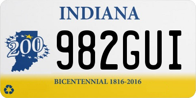 IN license plate 982GUI