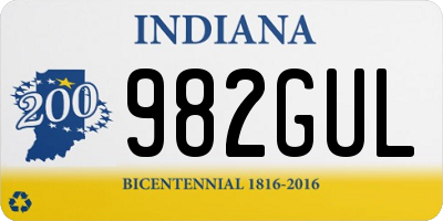 IN license plate 982GUL