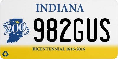 IN license plate 982GUS