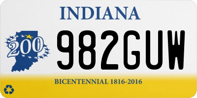 IN license plate 982GUW