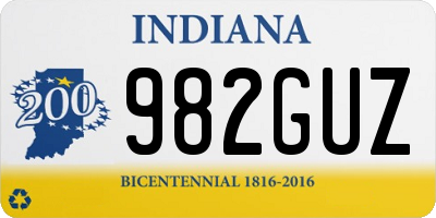 IN license plate 982GUZ