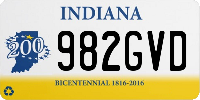 IN license plate 982GVD