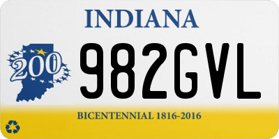 IN license plate 982GVL