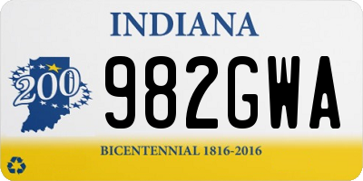 IN license plate 982GWA