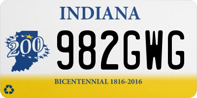 IN license plate 982GWG