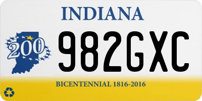 IN license plate 982GXC