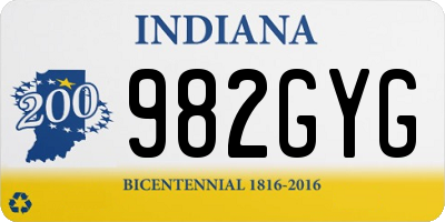 IN license plate 982GYG