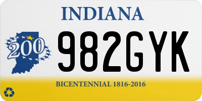 IN license plate 982GYK
