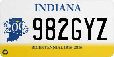 IN license plate 982GYZ