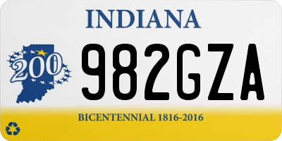 IN license plate 982GZA