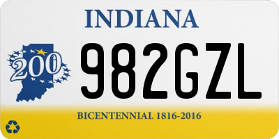 IN license plate 982GZL