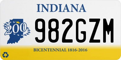 IN license plate 982GZM