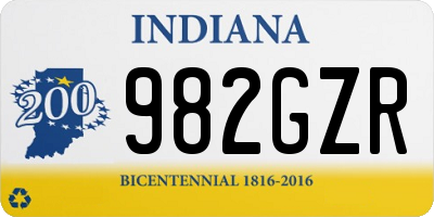 IN license plate 982GZR