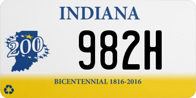 IN license plate 982H