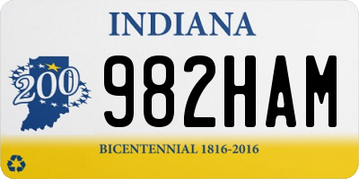 IN license plate 982HAM