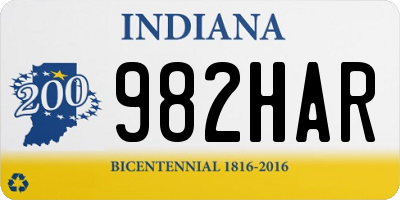 IN license plate 982HAR