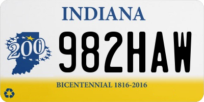 IN license plate 982HAW