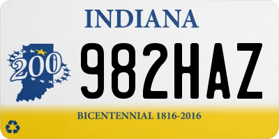 IN license plate 982HAZ