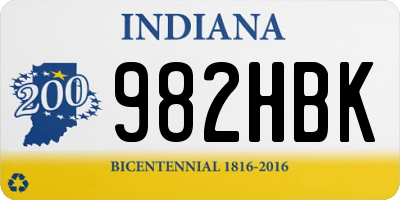 IN license plate 982HBK