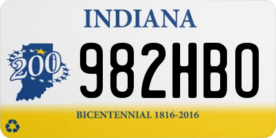 IN license plate 982HBO