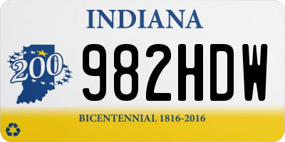 IN license plate 982HDW