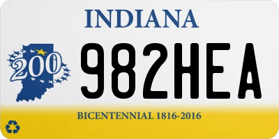 IN license plate 982HEA