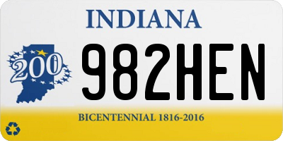 IN license plate 982HEN