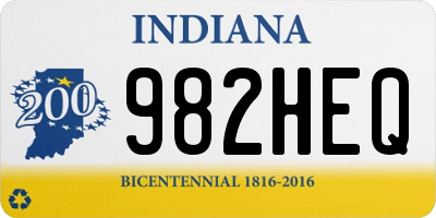 IN license plate 982HEQ