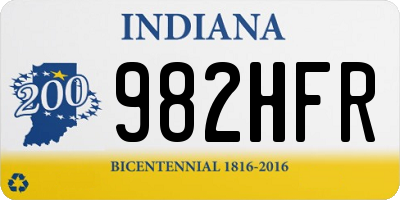 IN license plate 982HFR