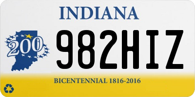 IN license plate 982HIZ