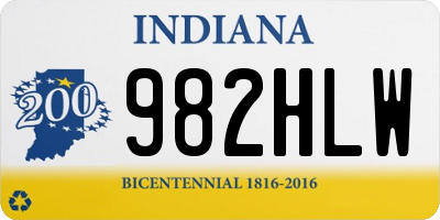 IN license plate 982HLW