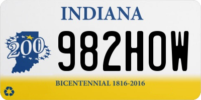 IN license plate 982HOW